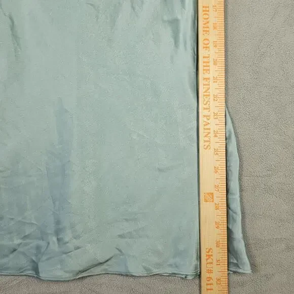 Victoria’s Secret Slip Dress Women's Large Green Satin Drape Neck Mini Y2K Party - Picture 13 of 13